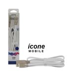 Cabo USB Carregador iPhone 5/6/7 1M Branco Icone Mobile