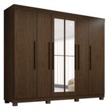 Guarda Roupa Mdf 6 Portas 4 Gavetas 8 Pés Cacau