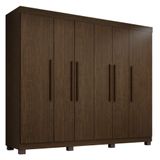 Guarda Roupa Mdf 6 Portas 4 Gavetas 8 Pés Cacau