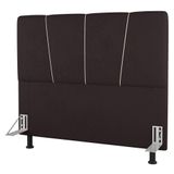 Cabeceira Cama Box Casal King Size Amber 195cm Estofada Suede Marrom - Abmaza