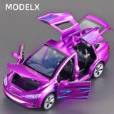1 32 Simulado Tesla Modelx Alloy Car Modelo 6 Porta Abertura