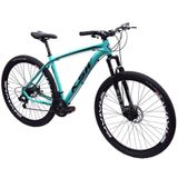 Bicicleta Aro 29 24v K7 Câmbios Freio Hidráulico Azul Tam 17