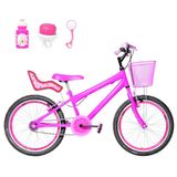 Bicicleta Infantil Aro 20 Aero E Cadeirinha Pink