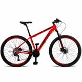 Bicicleta Aro 29 Cripto 24v Acera Freio Hidraulico Trava-k7 - Vermelho-preto - 19&quot;