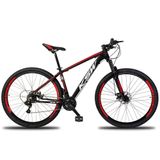 Bicicleta Aro 29 Ksw 21v Com Suspensão E Freios A Disco - - 15&quot; Preto-vermelho E Branco