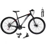 Bicicleta Aro 29 Absolute Nero 4 Câmbio Shimano 24v Acera K7 Garfo Trava Freio A Disco - Preto/vermelho Tam.23