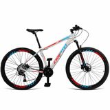 Bicicleta Aro 29 Cripto 18v Absolute Hidráulica K7 E Trava - 17&quot; Branco-azul E Vermelho