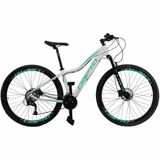 Bicicleta Aro 29 Cripto 21 Marchas Freios Disco E Suspensão - Branco-verde - 17&quot; Branco-verde