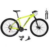Bicicleta Aro 29 Absolute Nero 4 Câmbios Shimano 24v Garfo Com Trava No Ombro Pneu Faixa Bege - Amarelo Tam.21