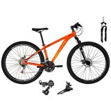 Bicicleta Aro 29 Absolute Nero 4 Câmbio Shimano 24v Acera K7 Garfo Trava Freio A Disco - Laranja Tam.15