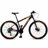 Bicicleta Aro 29 Cripto 18v Absolute Hidráulica Trava E K7 - 19&quot; Preto-amarelo E Vermelho
