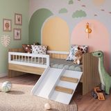 Cama Infantil Montessoriana Solteiro Aveiro Oak Branco