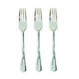 Kit 60 Un Garfos Refeição Luxo Plástico Prata 18cm Festa