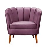Poltrona Ariel Petala Decorativa Com Pés De Madeira Star Confort Roxo