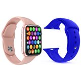 Kit 1 Smartwatch Iwo9 Rosa + 1 Pulseira Extra Azul Escuro