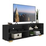 Rack Tv 75&quot; Com Pés Jazz Multimóveis V1018 Preto/natural Preto/natural