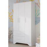 Guarda-roupa Infantil 3 Portas E 2 Gavetas 100% Mdf Liam Branco Brilho