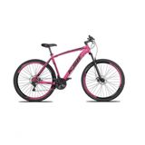 Bicicleta Aro 29 Ksw Xlt 24v Freio A Disco Suspensão Mountain Bike Alumínio Rosa 17