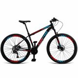 Bicicleta Aro 29 Cripto 24 Marchas Shimano Freios Hidraulico - 19&quot; Preto-azul E Vermelho