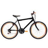 Bicicleta Masculina Aro 26 Mtb Aero 18 Marchas Cor Preta E Laranja