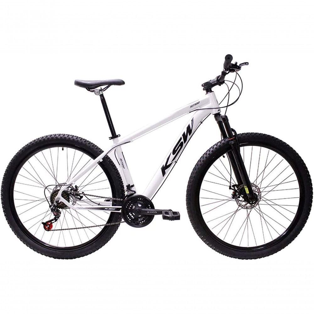 Bicicleta Aro 29 Ksw Xlt 24v Freio A Disco Suspensão Mountain Bike Alumínio Branco 21