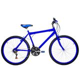 Bicicleta Masculina Aro 26 Mtb Alumínio Colorido 18 Marchas Cor Azul