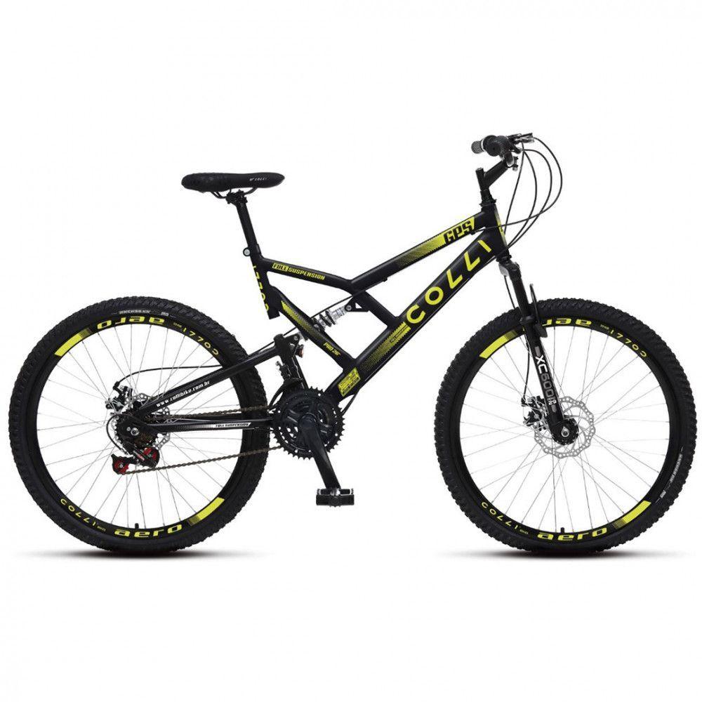 Menor preço em Bicicleta Colli 220 Aro Aéreo 26 21 Marchas Preto/amarelo