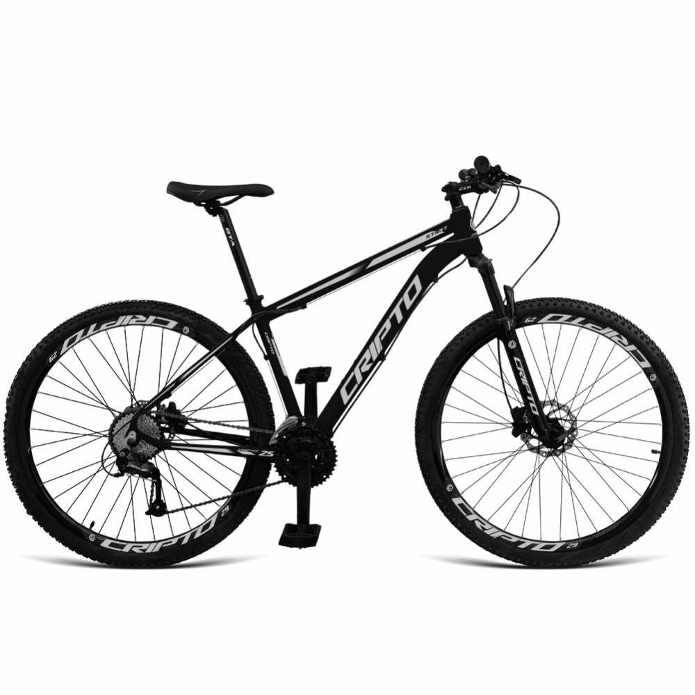 Bicicleta Aro 29 Cripto 24 Marchas Shimano E Freios A Disco - Preto-prata - 19&quot; Preto-prata