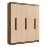 Guarda-roupas Casal Mdf 6 Portas 2 Gavetas Multimóveis Cr35201 Castanho/nude Castanho/nude