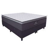 Cama Box Casal King Gazin Colchão Molas Ensacadas Pillow Top Maximus Cinza / Preto