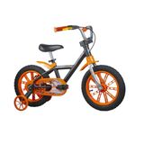 Bicicleta Infantil Aro 14 First Pro Masculina Nathor Preto E Laranja