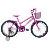 Bicicleta Aro 20 Feminina Infantil Roda Lateral Tridal - Rosa - 14