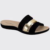 Tamanco Chinelo Feminino Ultra Conforto Tiras Modare 7125.200.28887 - Preto/dourado - 37