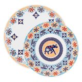 Kit Pratos Rasos E Fundos Coup Shanti Oxford Porcelana 16 Peças