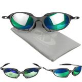Óculos Sol Metal Masculino Proteção Uv Lupa Cinza + Case