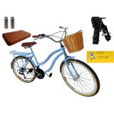 Bicicleta Retrô Aro 26 Cadeirinha Assento Trs Pedaleiras 18v