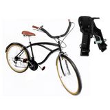 Bicicleta Caiçara Masculino Aro 26 18v Com Cadeirinha Preto