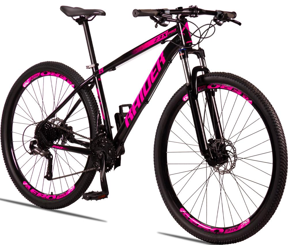 Bicicleta Raider Z3x Disc H T17 Aro 29 Susp. Dianteira 27 Marchas - Preto/rosa