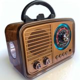 Caixa De Som Retrô Rádio Am Fm Vintage Bluetooth Marrom