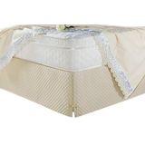 Saia Box Solteiro Creme Matelassado Serve Para Cama Baú
