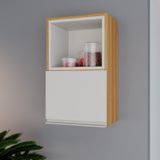 Armário Aéreo 40cm 1 Porta Horizontal E Nicho Mdf Inova Ng Freijó/off White