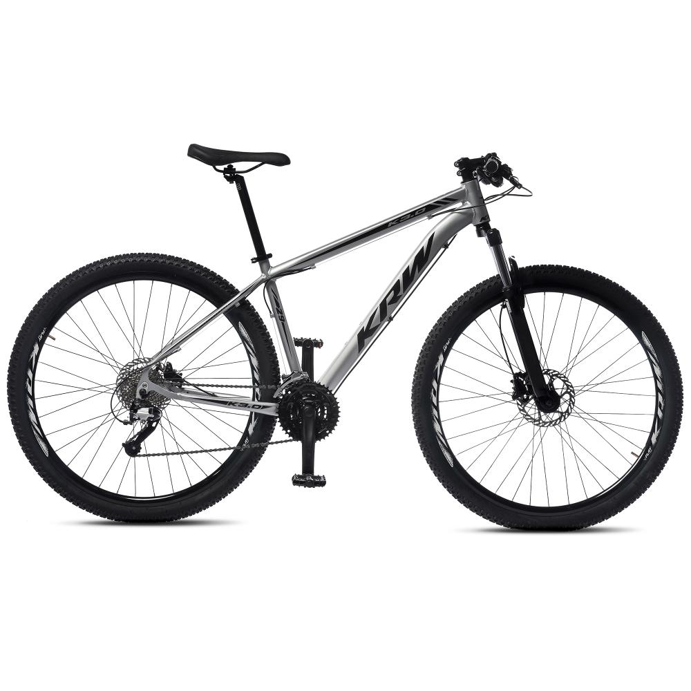 Bicicleta Aro 29 Krw Alumínio Shimano 24v Freio A Disco Hidráulico S51 Cor:prata/preto,tamanho Quadro:17