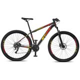 Bicicleta Aro 29 Krw Alumínio Shimano 24v Freio A Disco Hidráulico S51 Cor:preto/amarelo E Vermelho,tamanho Quadro:15.5