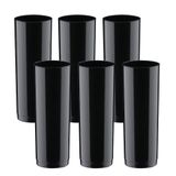 Jogo De Copos 6 Peças Long Drink Plástico Festas Eventos Top Cor:preto