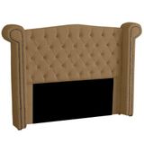 Cabeceira Casal Queen Size Estofada Para Cama Box Ayla Veludo Cor Capuccino