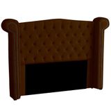 Cabeceira Casal Queen Size Estofada Para Cama Box Ayla Veludo Cor Marrom