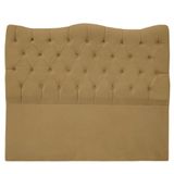 Cabeceira Casal Queen Para Cama Box Estofada Dunas Veludo Bege Escuro