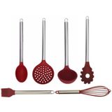 Jogo De Utensílios Silicone 6 Peças Inox Premium