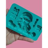 Molde Silicone Papai Noel Sentado Presentes Natal