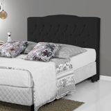 Cabeceira Cama Box Casal Queen King Estofada Capitonê Camburiu 195cm Veludo Preto - Luxo Estofados - Cor: Preto